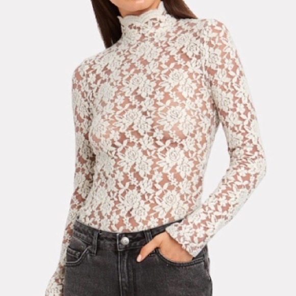 INTERMIX Tops - $228 NWT INTERMIX-NIGHTCAP XS Sweater Lace Collar Top in Cream